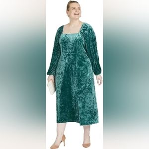 Teal Crushed Velvet Dress by Ava and Viv 4X